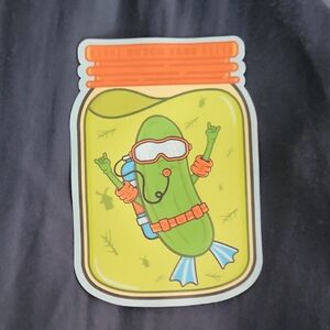Dutch Bros Scuba Pickle Sticker - Green and Orange